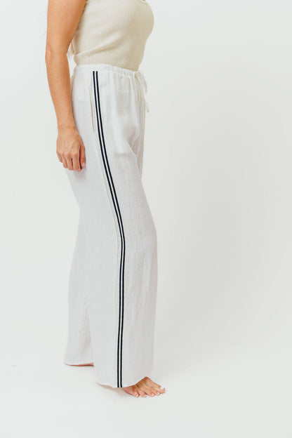 Rhodes 100% Linen Pants in Off-White