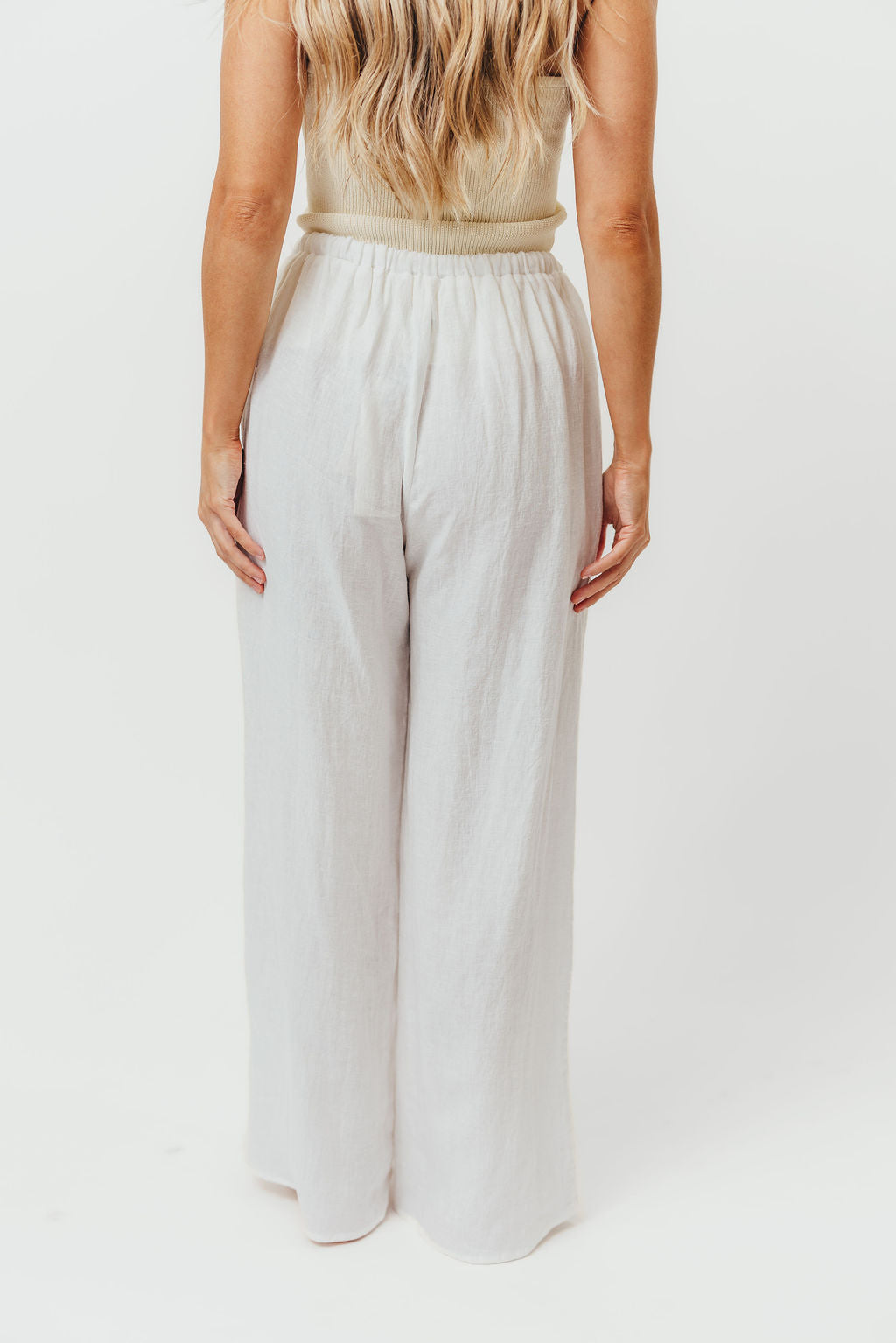 Rhodes 100% Linen Pants in Off-White