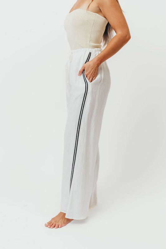 Rhodes 100% Linen Pants in Off-White
