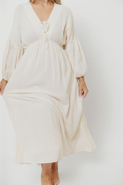 Hunter 100% Cotton Gauze Midi Dress in Soy - Bump Friendly *9/22 PRE-ORDER*