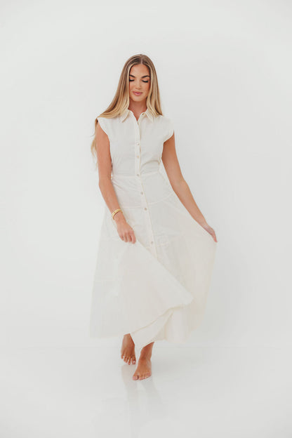 AnnaLynne Midi Dress in Milk White