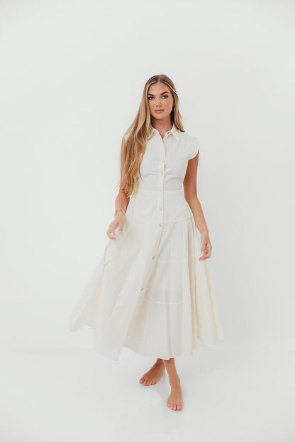 AnnaLynne Midi Dress in Milk White