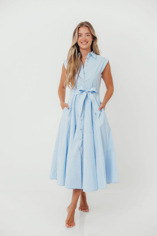 AnnaLynne Midi Dress in Baby Blue