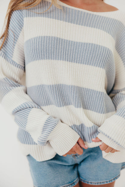 Calloway Sweater in Light Blue White