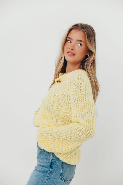 Bobbi Sweater Cardigan in Lemon