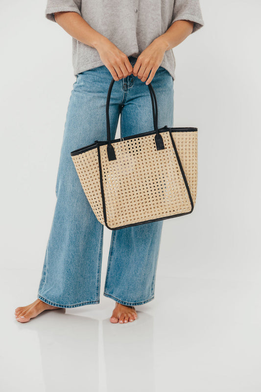 Kangin Rattan Tote in Black