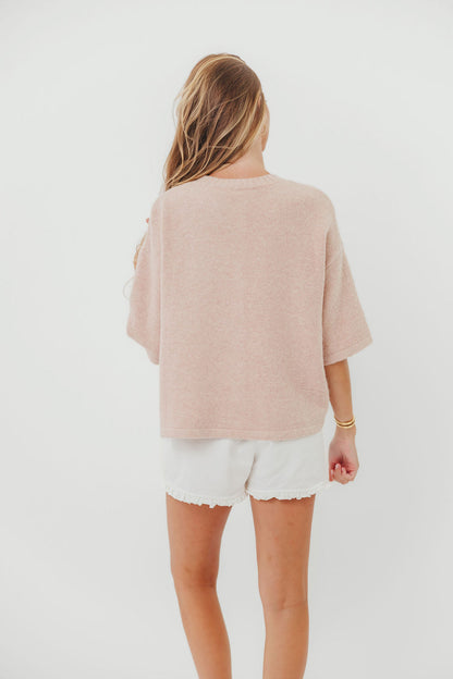Davina Button-Up Sweater in Ballet