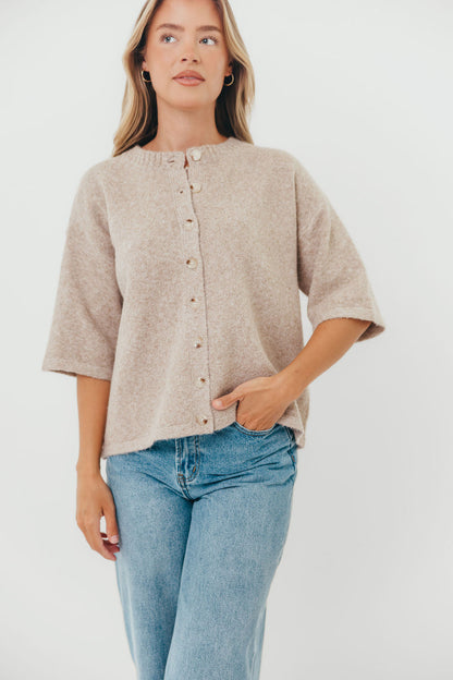 Davina Button-up Sweater in Mocha