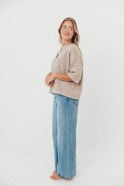 Davina Button-up Sweater in Mocha