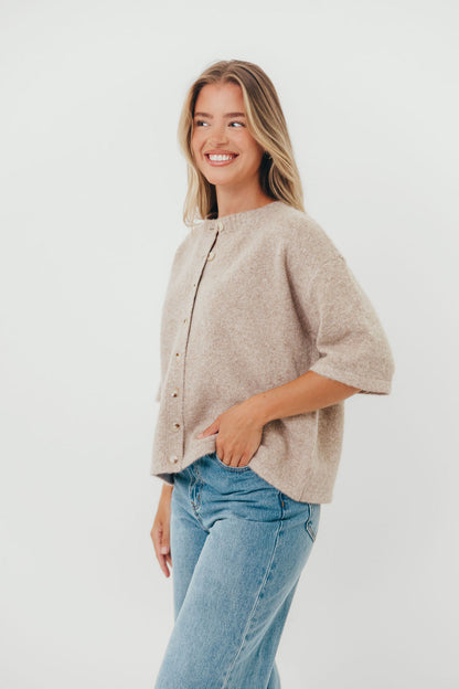 Davina Button-up Sweater in Mocha