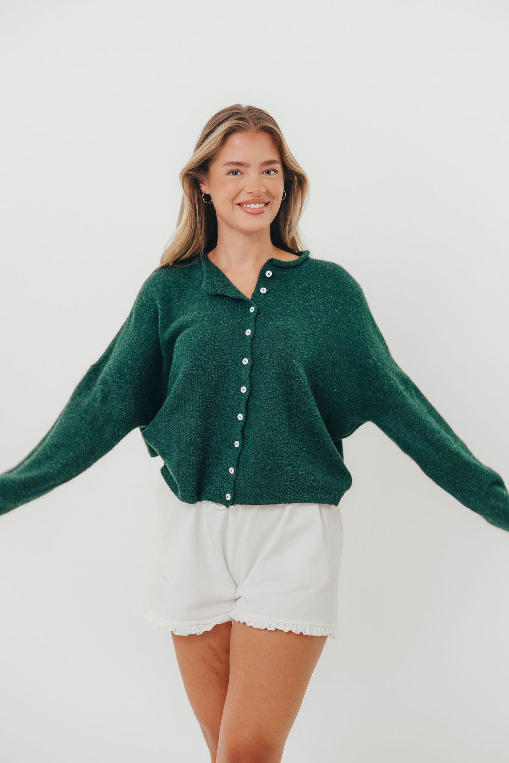 Piper Cardigan in Forest Green