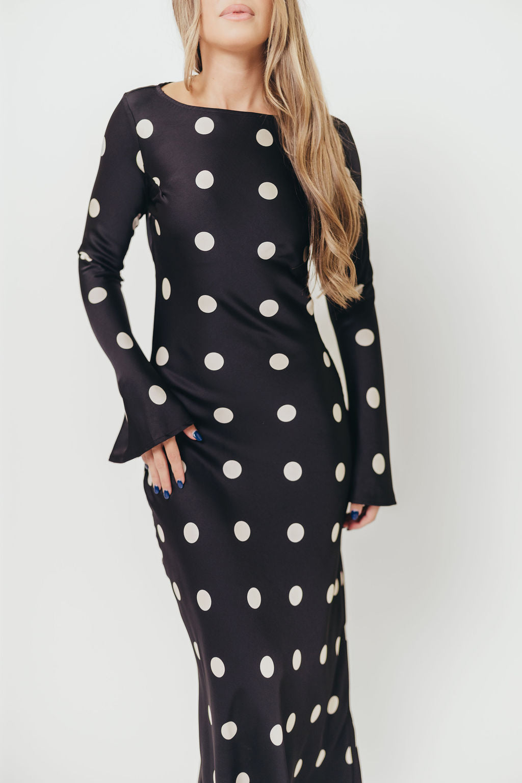 Georgie Polka Dot Maxi Dress in Black