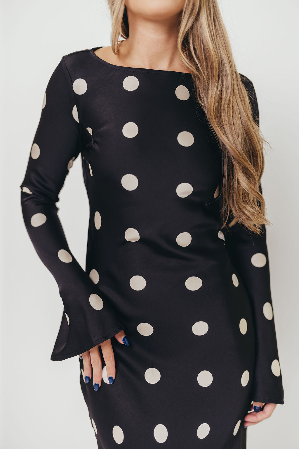 Georgie Polka Dot Maxi Dress in Black
