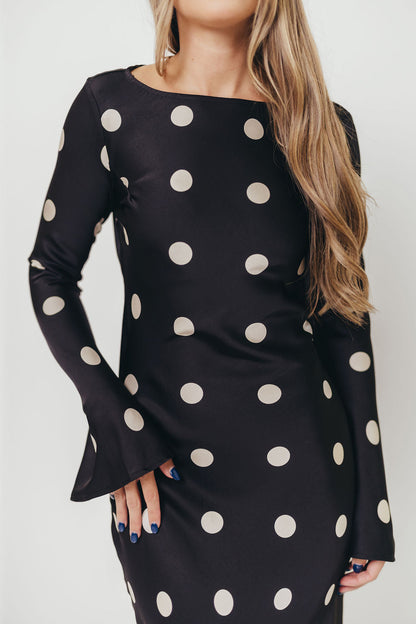 Georgie Polka Dot Maxi Dress in Black