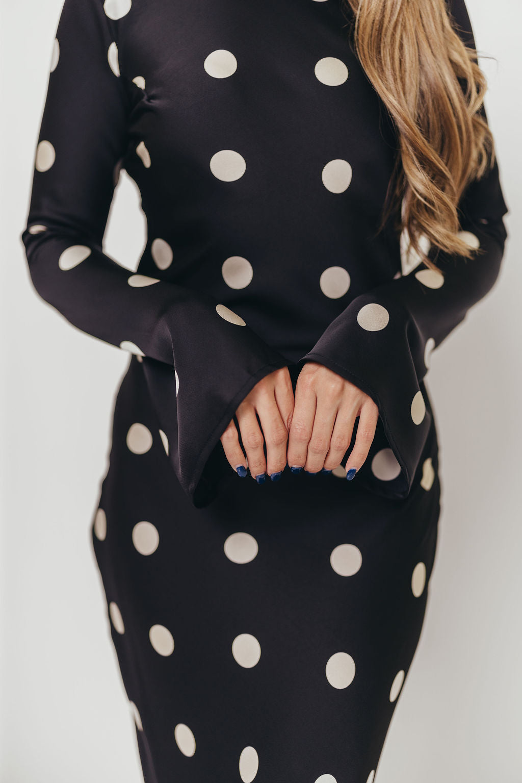 Georgie Polka Dot Maxi Dress in Black