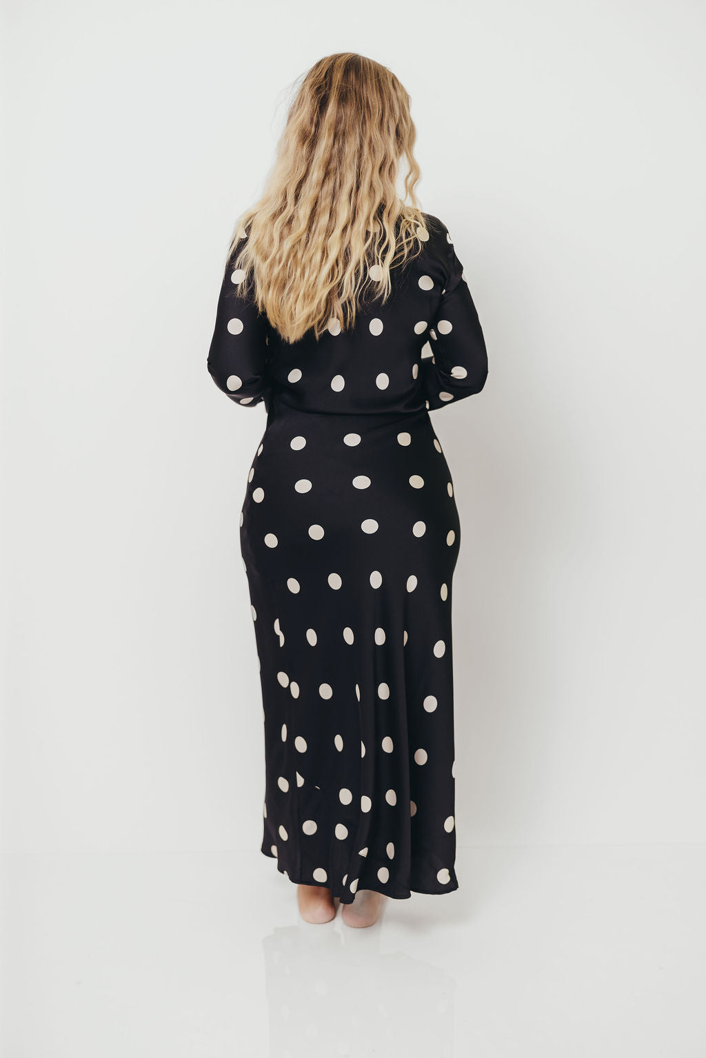 Georgie Polka Dot Maxi Dress in Black