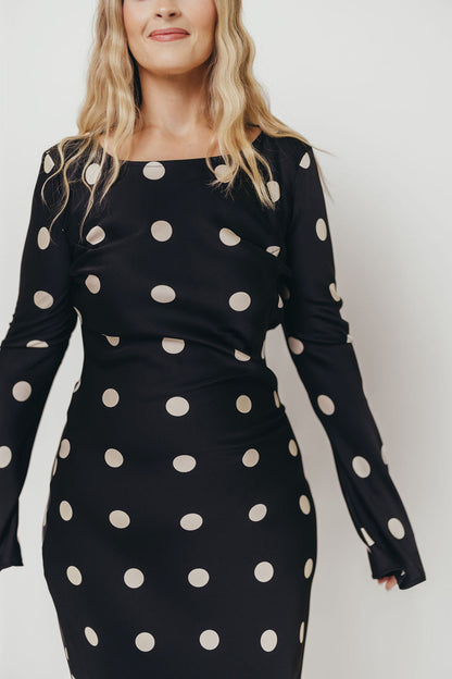 Georgie Polka Dot Maxi Dress in Black