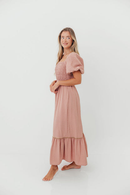 Laverne Special Smocking Maxi Dress in Dusty Rose
