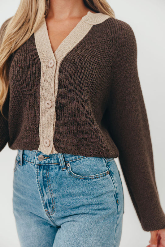 Holland Cardigan Top in Warm Charcoal