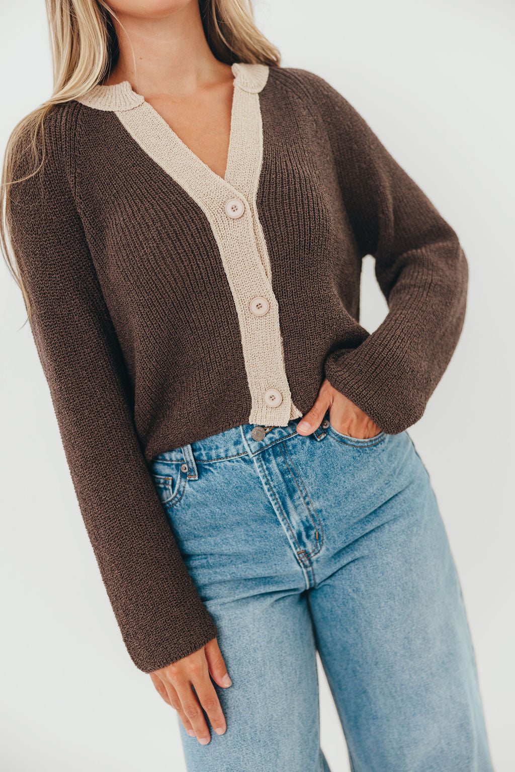 Holland Cardigan Top in Warm Charcoal