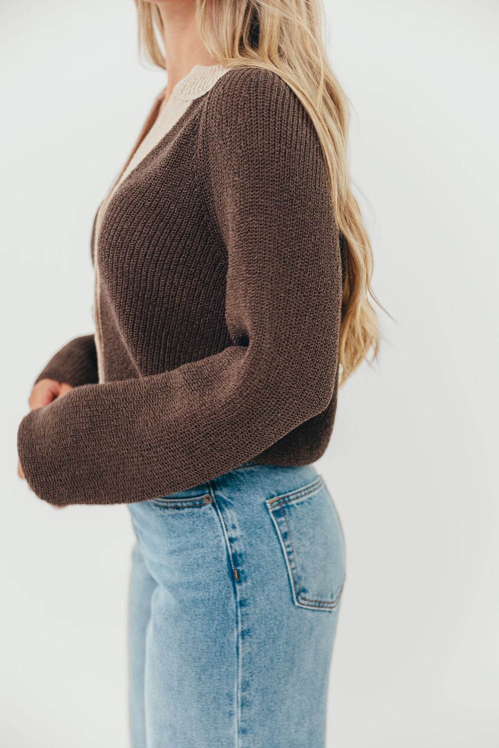 Holland Cardigan Top in Warm Charcoal