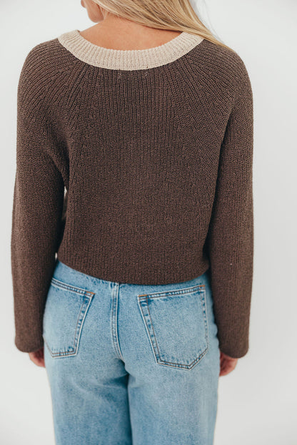 Holland Cardigan Top in Warm Charcoal
