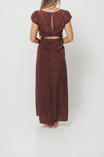 Rhiannon Maxi Dress in Brown/White