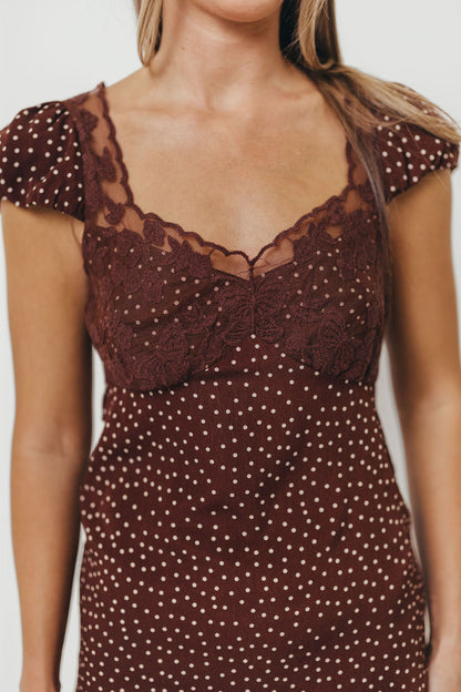 Rhiannon Maxi Dress in Brown/White