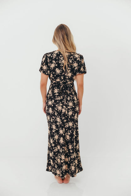 Annie Maxi Dress in Black Floral