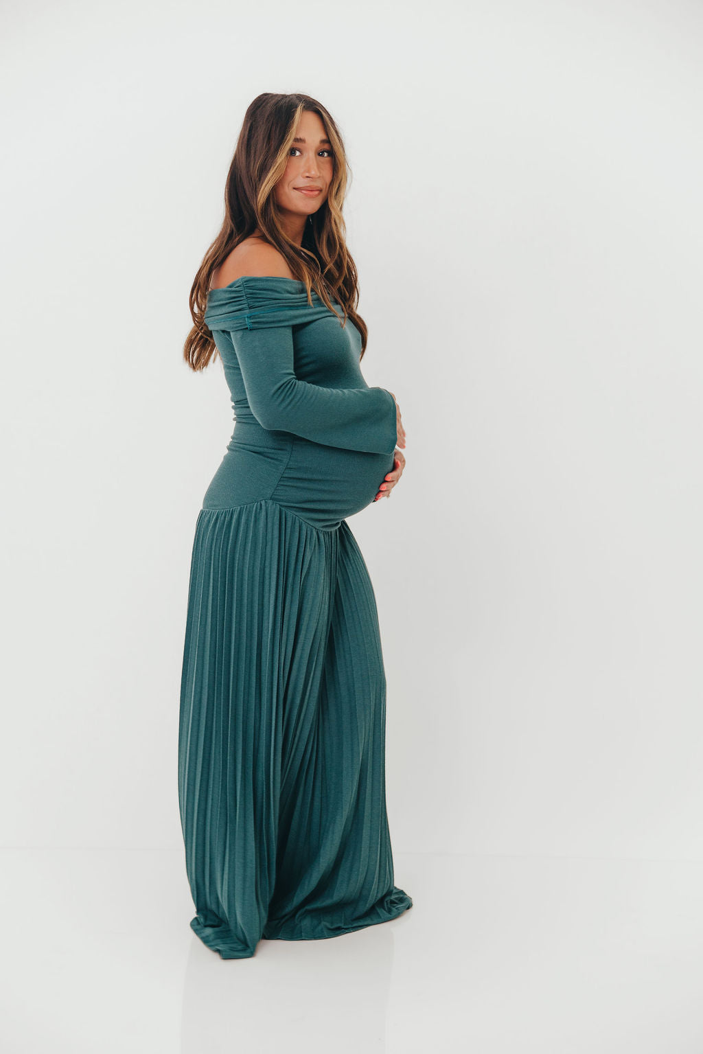 Lennox Long Sleeve Maxi Dress in Green