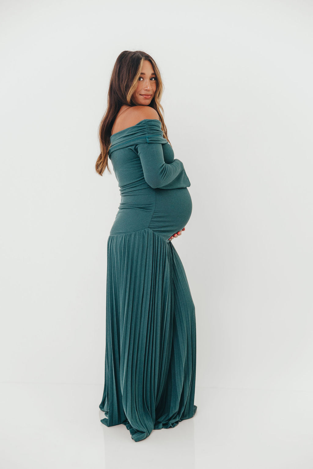 Lennox Long Sleeve Maxi Dress in Green
