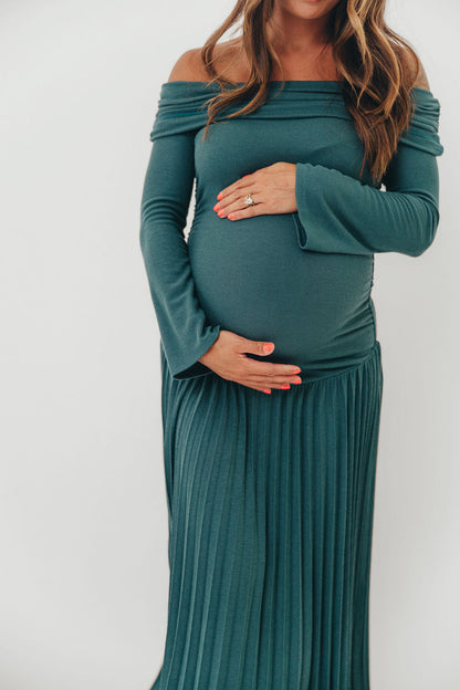 Lennox Long Sleeve Maxi Dress in Green