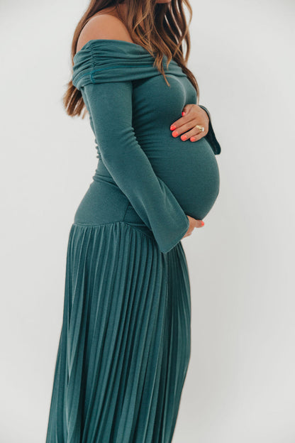 Lennox Long Sleeve Maxi Dress in Green
