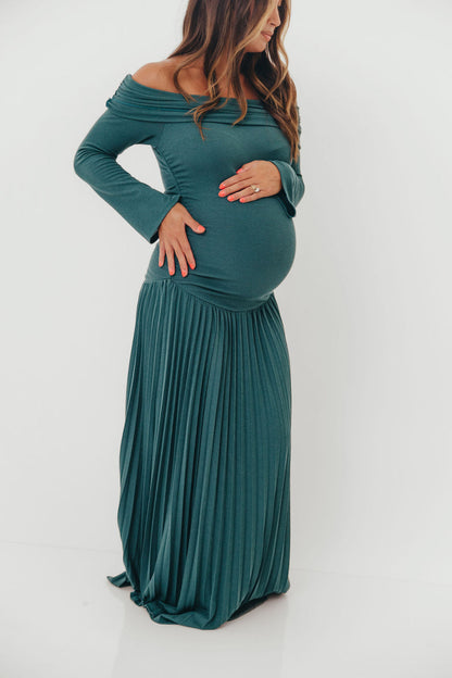 Lennox Long Sleeve Maxi Dress in Green