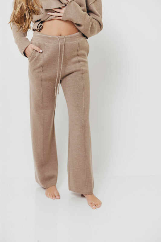 Erina Knit Lounge Pants in Taupe