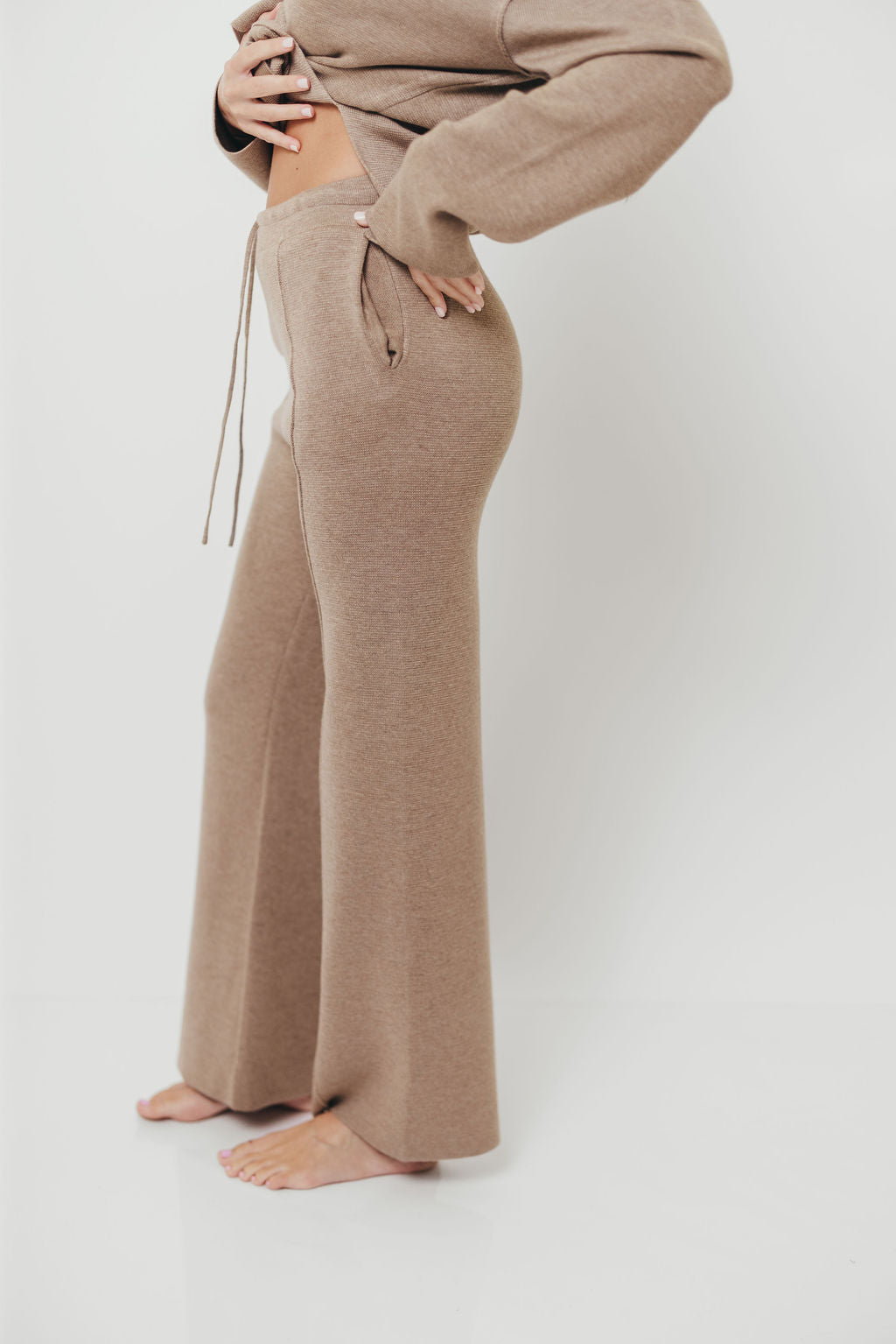 Erina Knit Lounge Pants in Taupe