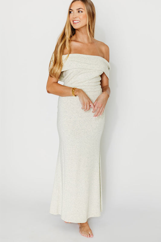 Monroe Maxi Dress in Heather Grey- Bump Friendly