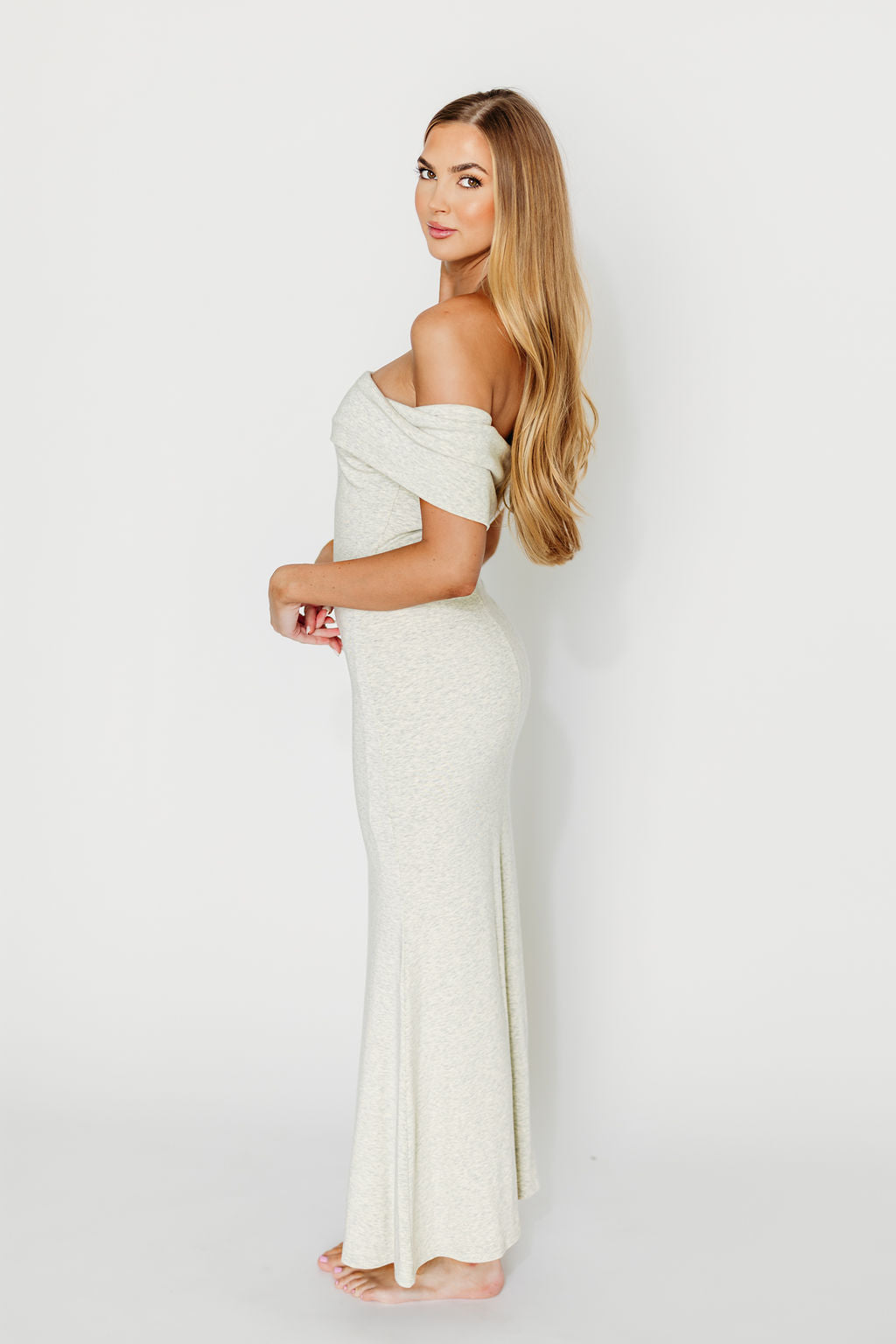 Monroe Maxi Dress in Heather Grey- Bump Friendly