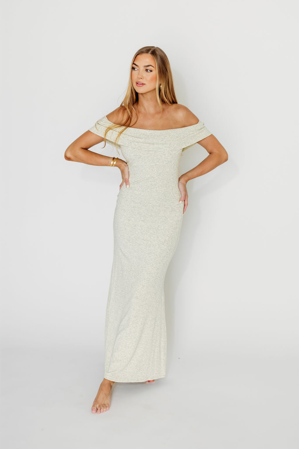 Monroe Maxi Dress in Heather Grey- Bump Friendly