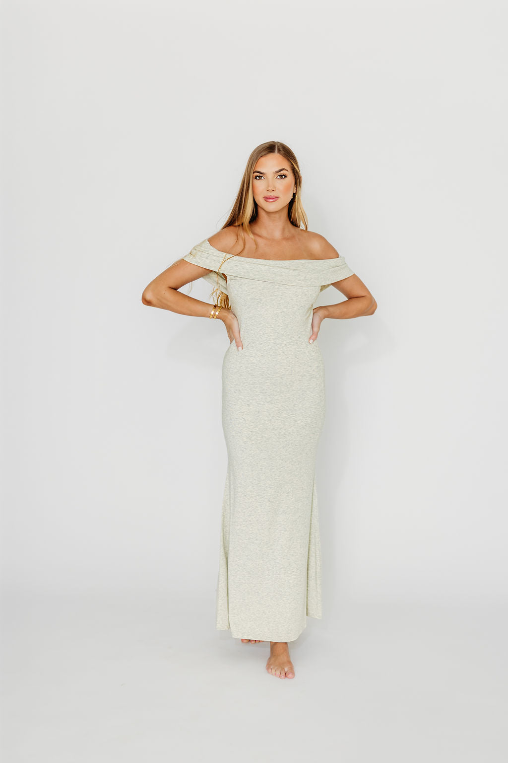 Monroe Maxi Dress in Heather Grey- Bump Friendly