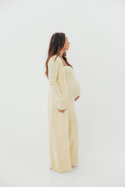 Lina Two Piece Dress Set in Butter Yellow - Bump Friendly