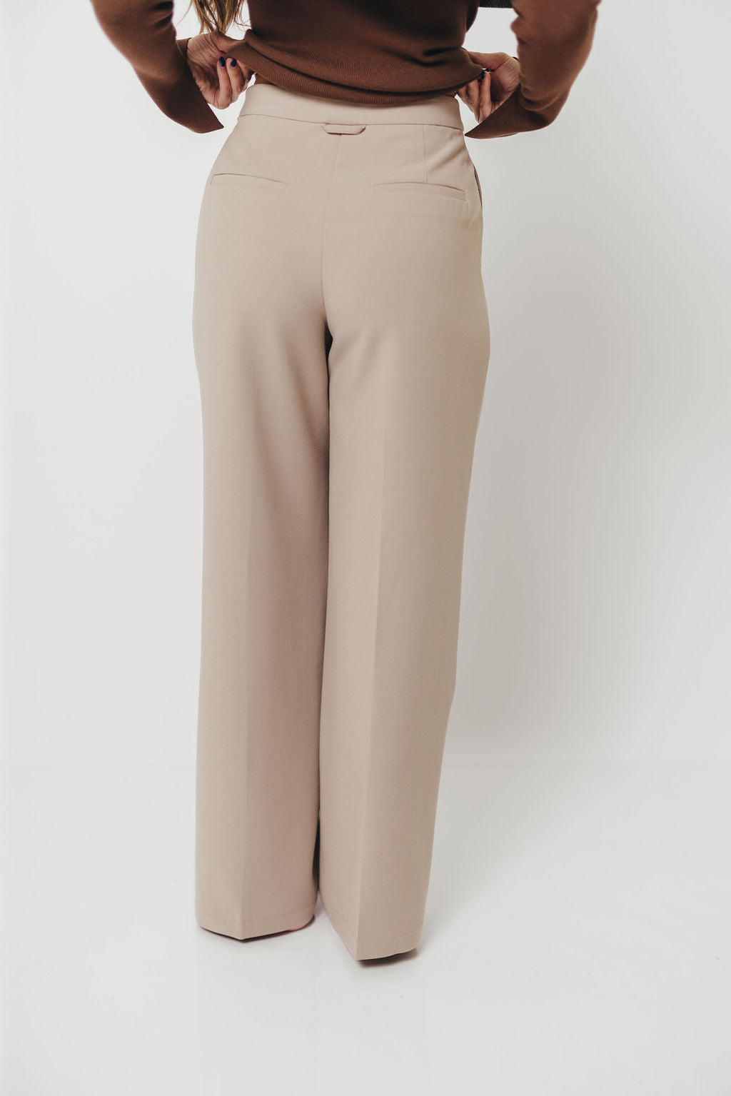 Shayne Wide Leg Trousers in Stone