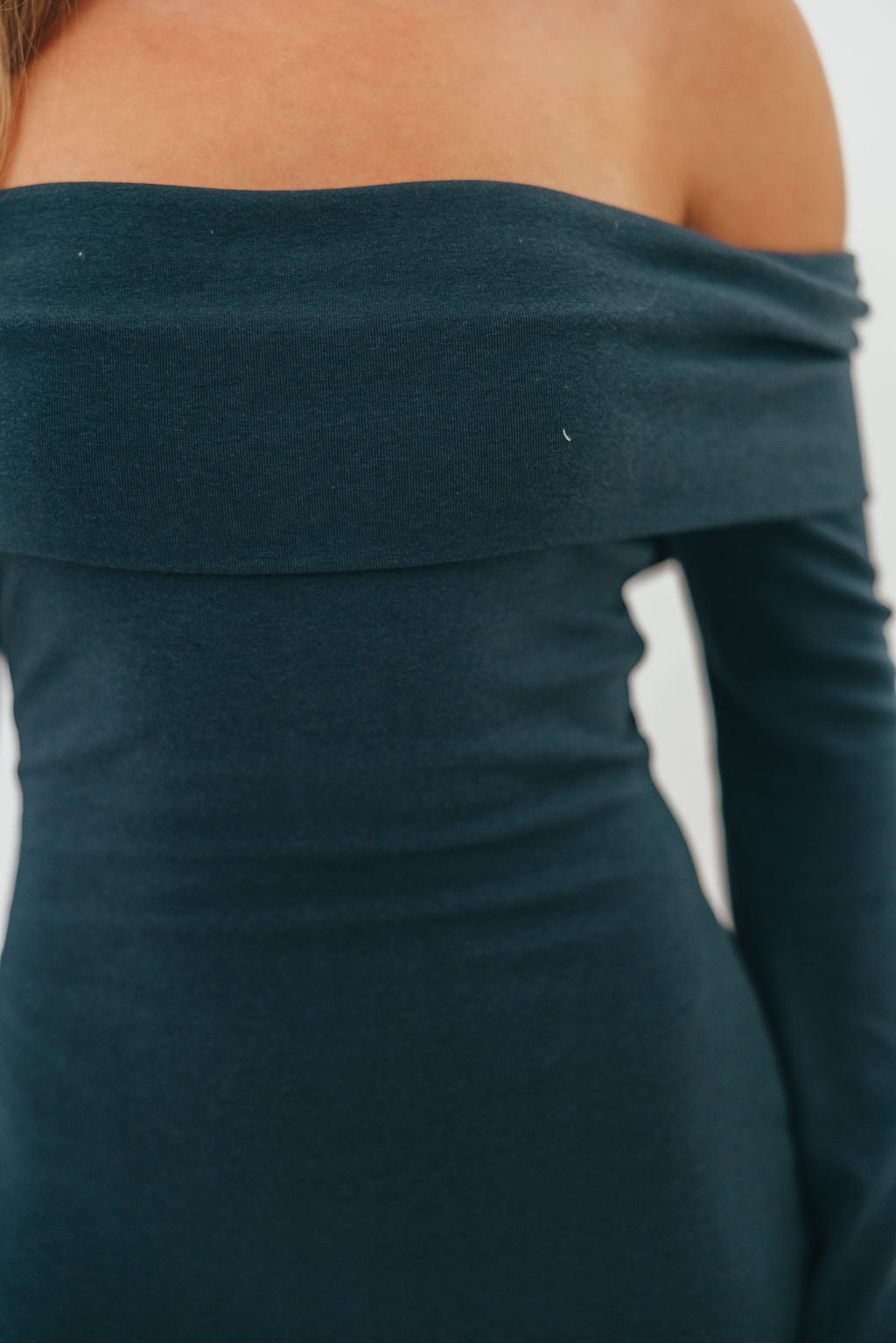 Monroe Maxi Dress with Long Sleeves in Dusty Navy- Bump Friendly