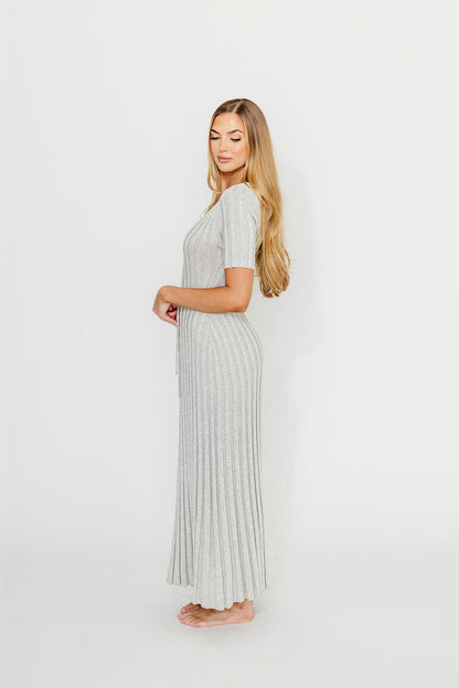 Oakley Ribbed Maxi Dress in Heather Grey -Bump Friendly