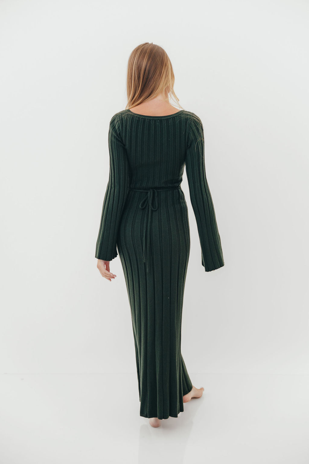Rowan Square Neck Maxi Dress in Evergreen