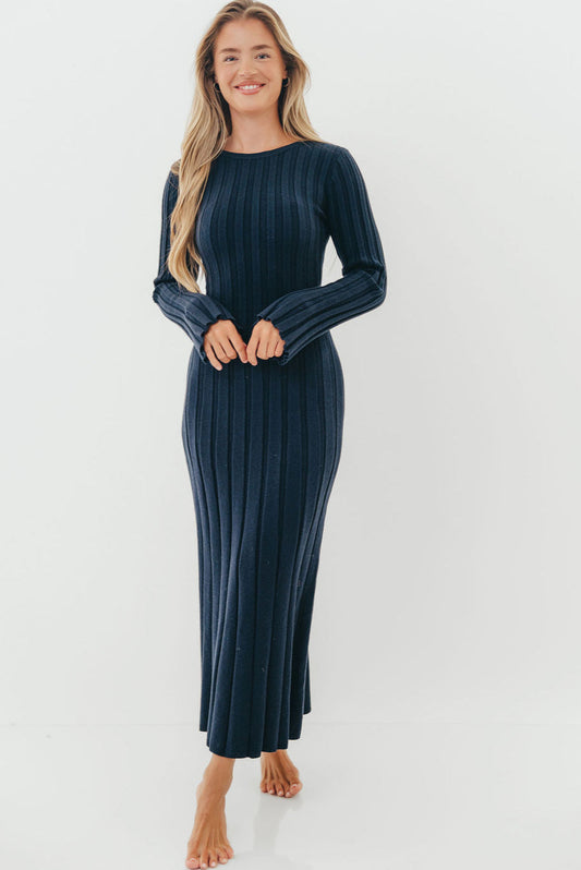 Colette Luxe Maxi Dress in Midnight Navy