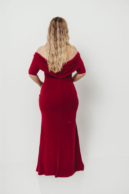 Monroe Half Sleeve Maxi Dress in Red - Bump Friendly