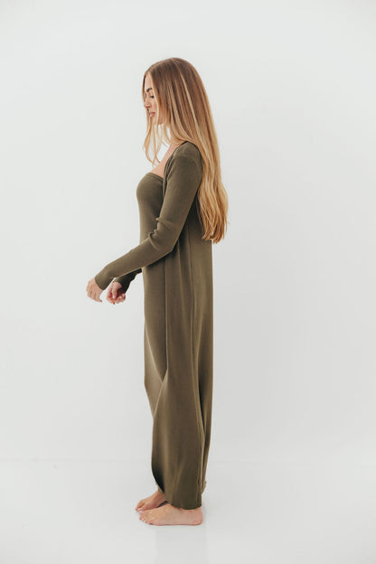 Lina Two Piece Dress Set in Dusty Olive - Bump Friendly