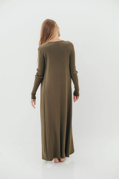 Lina Two Piece Dress Set in Dusty Olive - Bump Friendly