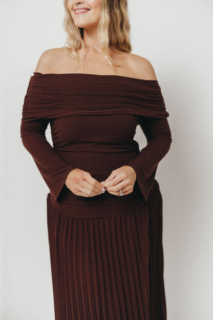 Lennox Long Sleeve Maxi Dress in Brown